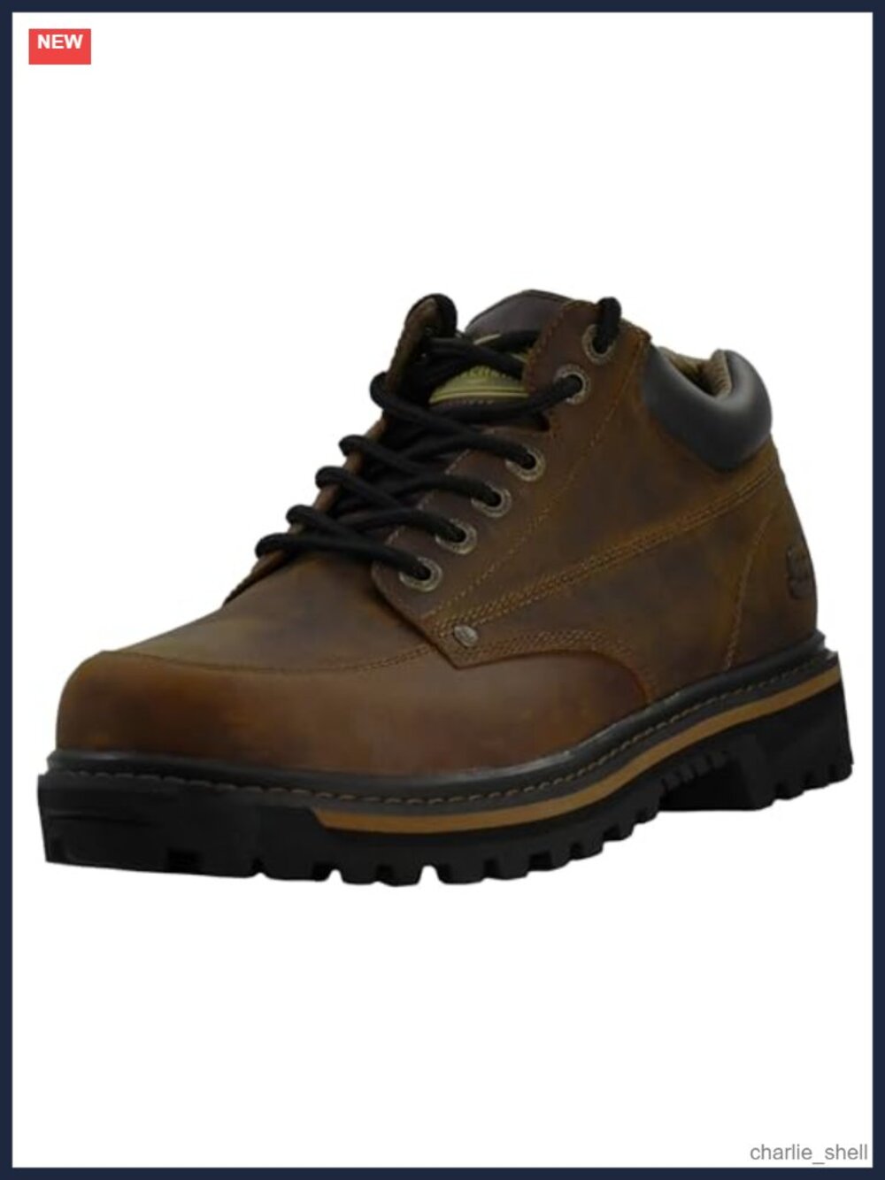 Men's Leather Moc Toe Work Boots Lace Up Ankle Boots Utility